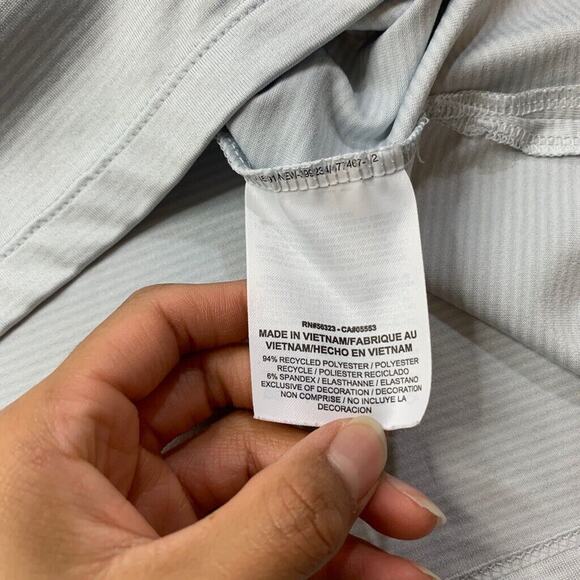 Nike Polo Shirt Mens 2XL Ash Grey White Striped Golf Dri Fit Control Performance - Picture 5 of 9